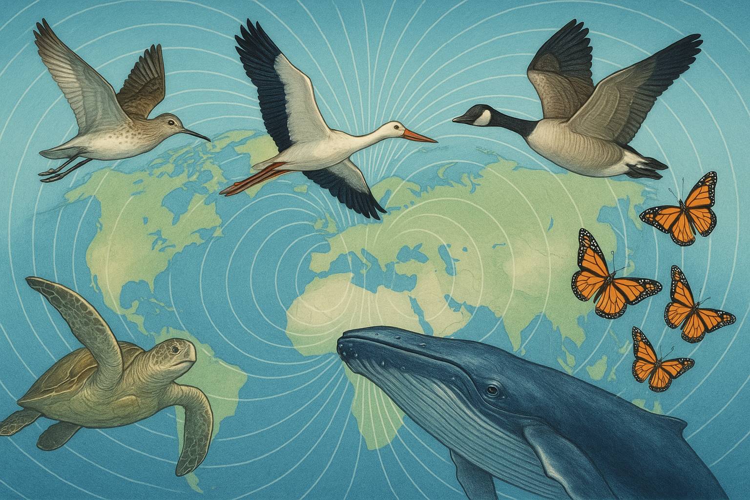 Animales que navegan usando campos magnéticos naturales