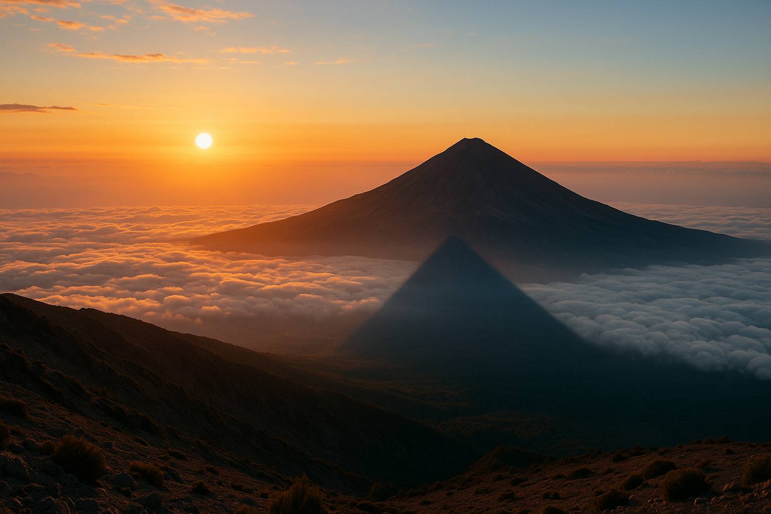 Montañas con sombras que generan ilusiones ópticas únicas
